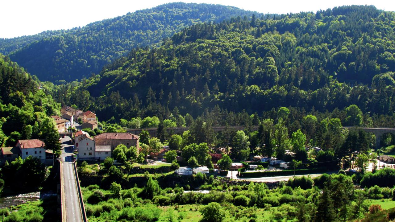 Camping vue d'en haut